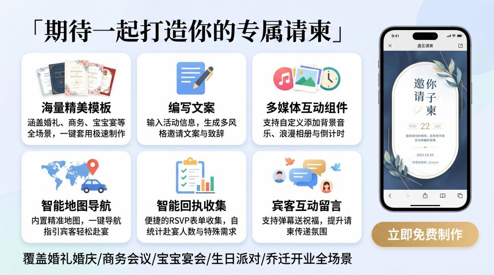 2026邀请函制作平台实测｜5款热门工具对比，免费又好用的就选这一个！